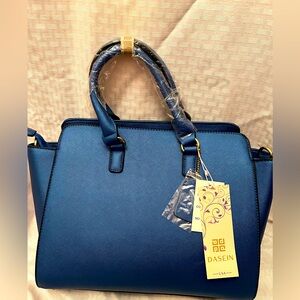 Dasein metallic blue handbag